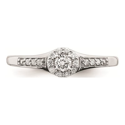 10K White Gold 1/5 ct tw Diamond Halo Engagement Ring – view 3