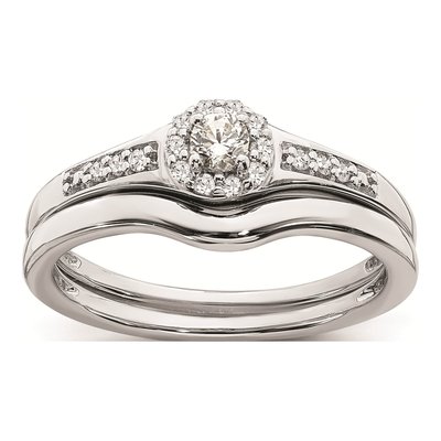 10K White Gold 1/5 ct tw Diamond Halo Engagement Ring – view 6