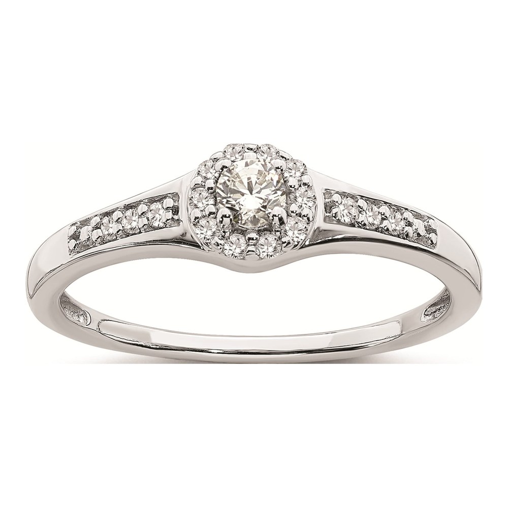 10K White Gold 1/5 ct tw Diamond Halo Engagement Ring