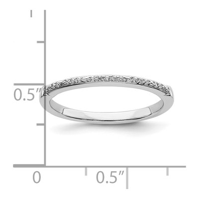 10K White Gold 1/20 ct tw Diamond Wedding Band – view 7