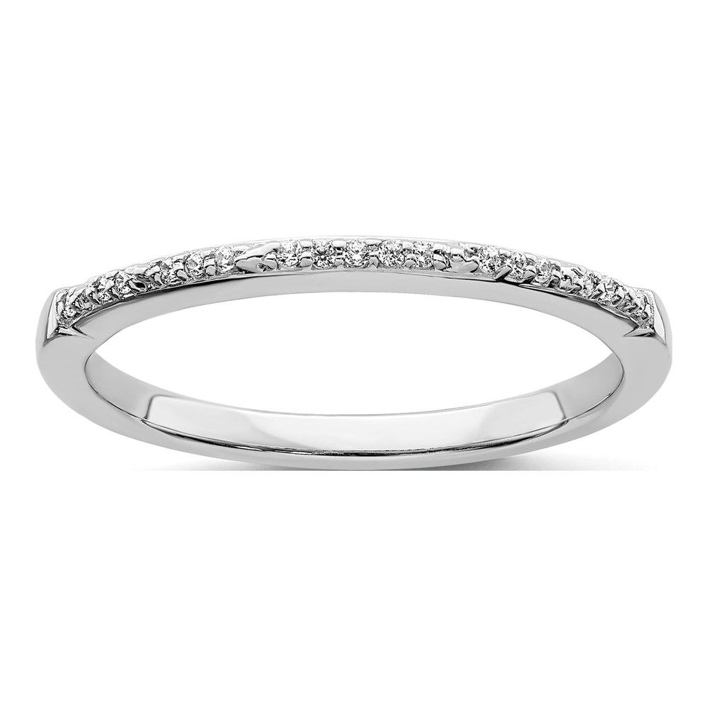 10K White Gold 1/20 ct tw Diamond Wedding Band