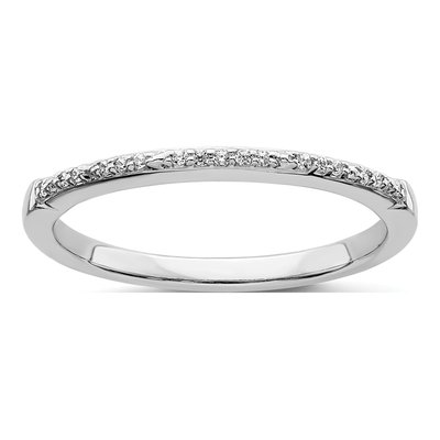 10K White Gold 1/20 ct tw Diamond Wedding Band