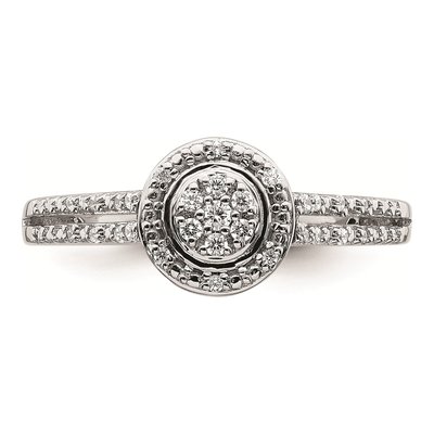 10K White Gold 1/6 ct tw Diamond Halo Engagement Ring – view 4