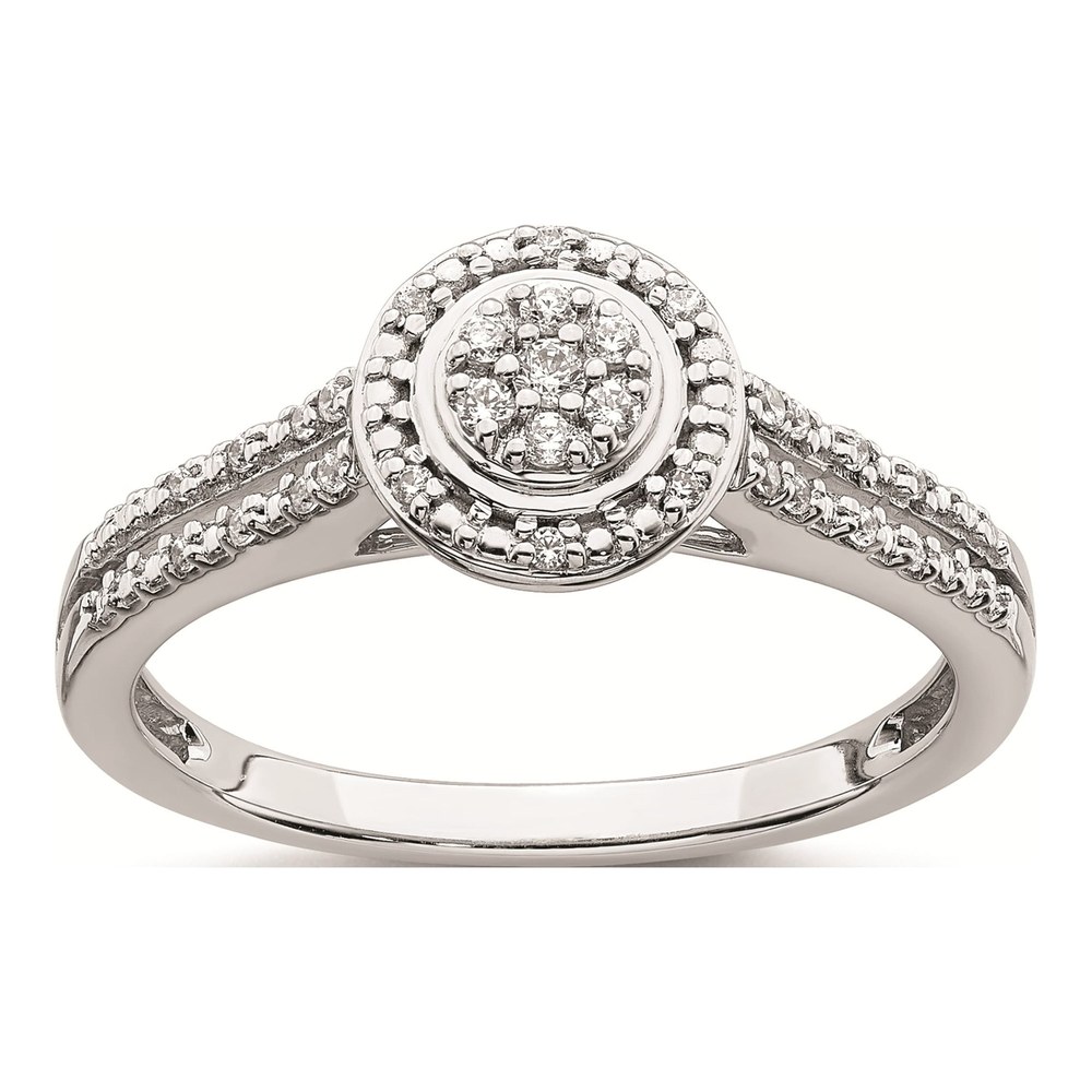 10K White Gold 1/6 ct tw Diamond Halo Engagement Ring