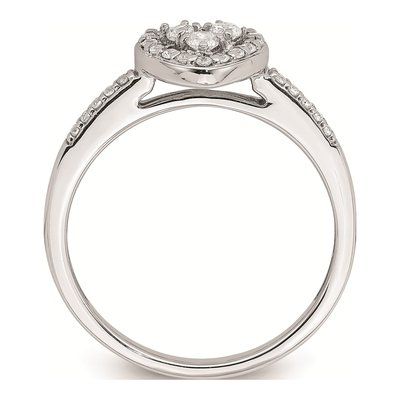 10K White Gold Heart Halo Diamond Engagement Ring – view 2