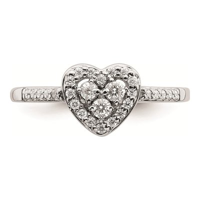 10K White Gold Heart Halo Diamond Engagement Ring – view 4