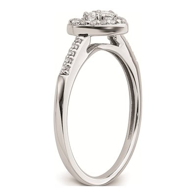 10K White Gold Heart Halo Diamond Engagement Ring – view 6
