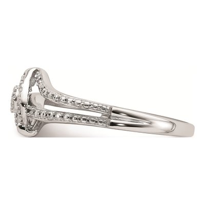10K White Gold 1/10 ct tw Halo Diamond Engagement Ring – view 4