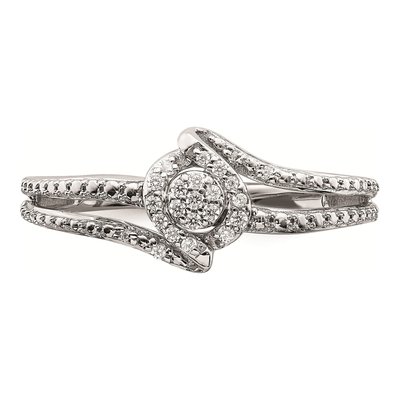 10K White Gold 1/10 ct tw Halo Diamond Engagement Ring – view 5