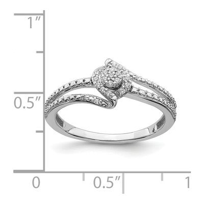 10K White Gold 1/10 ct tw Halo Diamond Engagement Ring – view 7