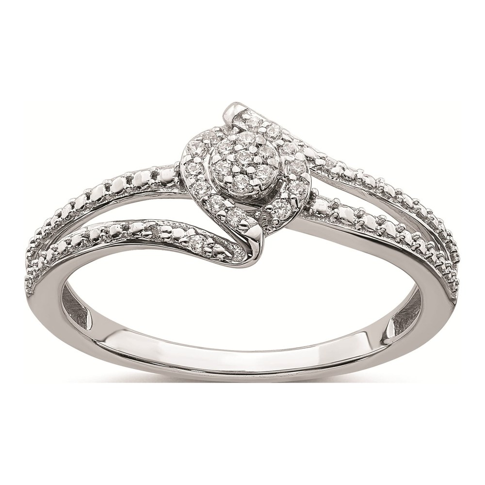 10K White Gold 1/10 ct tw Halo Diamond Engagement Ring