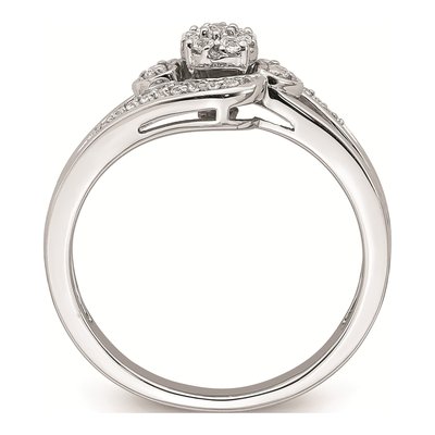 10K White Gold 1/5 ct tw Diamond Heart Cluster Engagement Ring – view 2