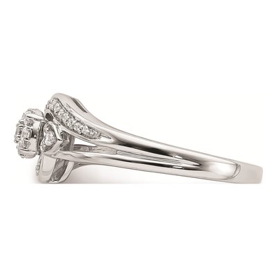 10K White Gold 1/5 ct tw Diamond Heart Cluster Engagement Ring – view 3