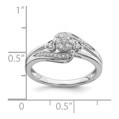 10K White Gold 1/5 ct tw Diamond Heart Cluster Engagement Ring – view 7