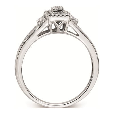 10K White Gold 1/5 ct tw Diamond Rectangular Halo Engagement Ring – view 2