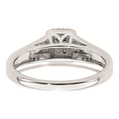 10K White Gold 1/5 ct tw Diamond Rectangular Halo Engagement Ring – view 5