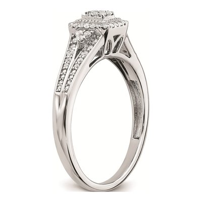 10K White Gold 1/5 ct tw Diamond Rectangular Halo Engagement Ring – view 6