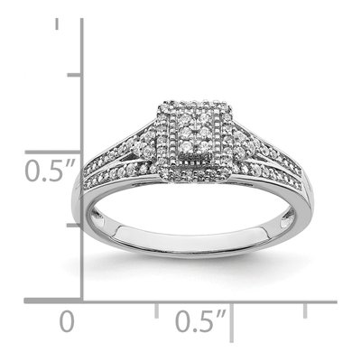 10K White Gold 1/5 ct tw Diamond Rectangular Halo Engagement Ring – view 7