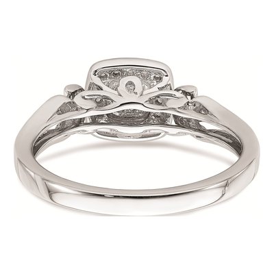 10K Two-Tone Gold 1/6 ct tw Diamond Square Halo Engagement Ring – view 5