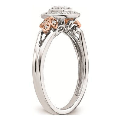 10K Two-Tone Gold 1/6 ct tw Diamond Square Halo Engagement Ring – view 6