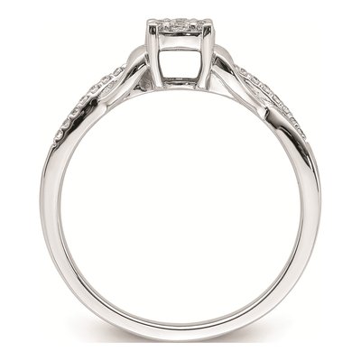10K White Gold 1/6 ct tw Diamond Cluster Heart Engagement Ring – view 2
