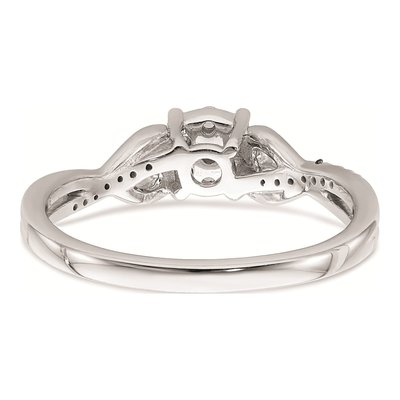 10K White Gold 1/6 ct tw Diamond Cluster Heart Engagement Ring – view 5