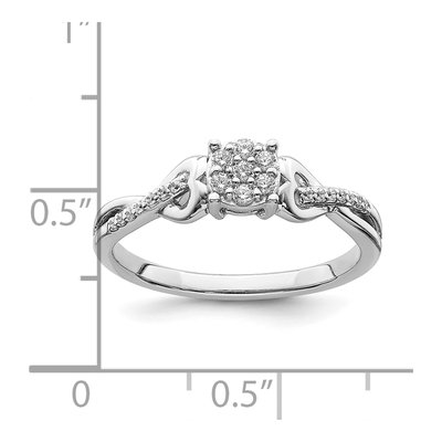 10K White Gold 1/6 ct tw Diamond Cluster Heart Engagement Ring – view 7