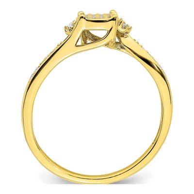 10K Yellow Gold 1/10 ct tw Diamond Cluster Engagement Ring – view 2