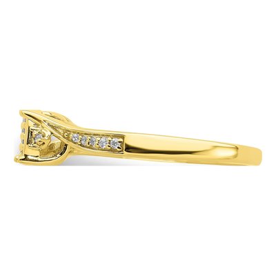 10K Yellow Gold 1/10 ct tw Diamond Cluster Engagement Ring – view 3