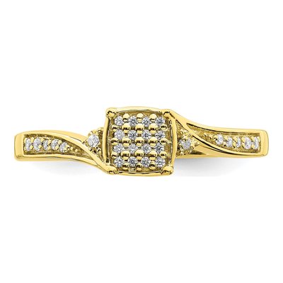 10K Yellow Gold 1/10 ct tw Diamond Cluster Engagement Ring – view 4