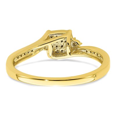 10K Yellow Gold 1/10 ct tw Diamond Cluster Engagement Ring – view 5