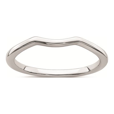 14K White Gold 1.53mm Contoured Wedding Band