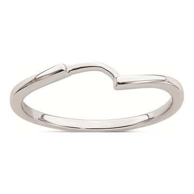 14K White Gold 1.4mm Contoured Wedding Band