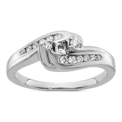 14K White Gold Diamond Engagement Engagement Ring Semi-Mount