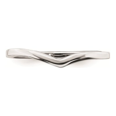 14K White Gold Contoured Wedding Band – view 4