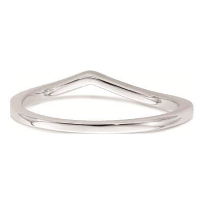 14K White Gold Contoured Wedding Band – view 5