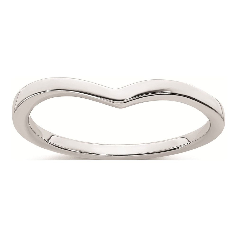14K White Gold Contoured Wedding Band