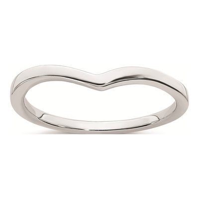 14K White Gold Contoured Wedding Band
