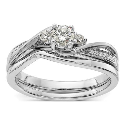 14K White Gold Diamond Engagement Ring Semi-Mount – view 4