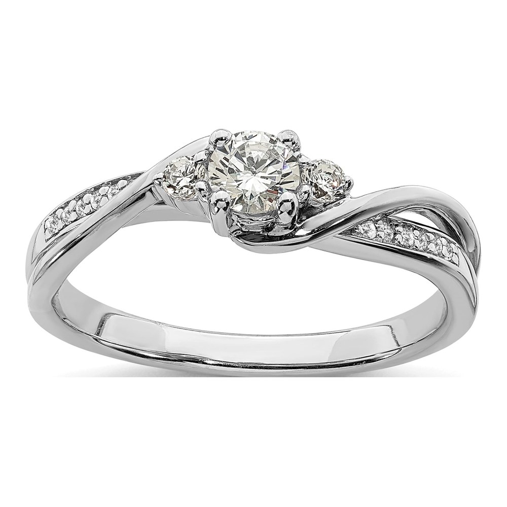 14K White Gold Diamond Engagement Ring Semi-Mount