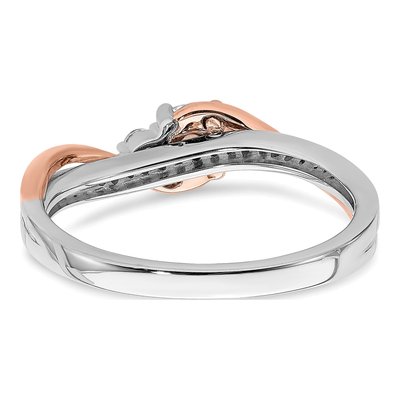 14K Two-Tone Gold Bypass Diamond Engagement Ring Semi-Mount – view 6