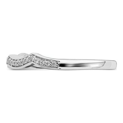 14K White Gold 1/10 ct tw Diamond Contoured Wedding Band – view 4