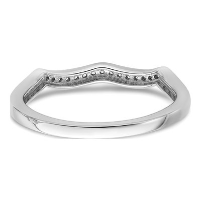 14K White Gold 1/10 ct tw Diamond Contoured Wedding Band – view 6