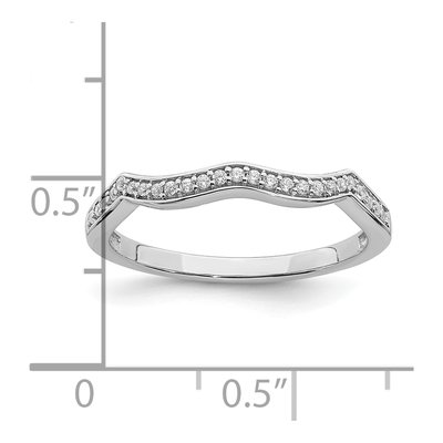 14K White Gold 1/10 ct tw Diamond Contoured Wedding Band – view 8