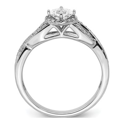14K White Gold Criss-Cross Halo Engagement Ring Semi-Mount – view 2