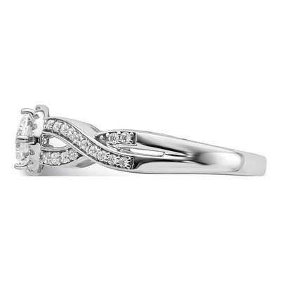 14K White Gold Criss-Cross Halo Engagement Ring Semi-Mount – view 3