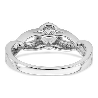 14K White Gold Criss-Cross Halo Engagement Ring Semi-Mount – view 5