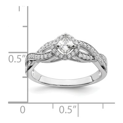 14K White Gold Criss-Cross Halo Engagement Ring Semi-Mount – view 8