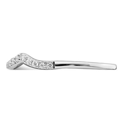 14K White Gold 1/10 ct tw Diamond Contoured Wedding Band – view 3