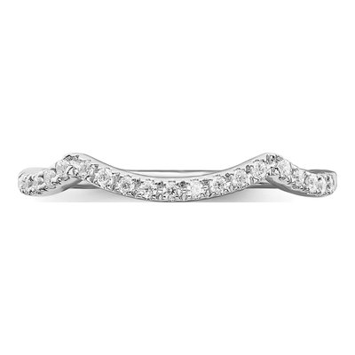 14K White Gold 1/10 ct tw Diamond Contoured Wedding Band – view 4